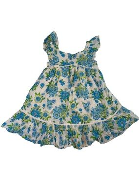 Happily Grey. Girls Blue & Green Floral Ruffle dress. Size 2T. Summer.